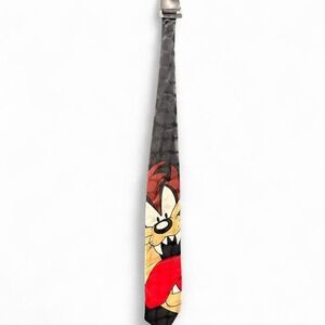 Men's vintage 1996‎ Looney Tunes Tasmanian Devil tie - black and red